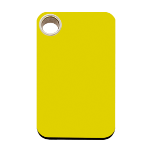 Placa para perro grande rectangular de plástico plano amarillo