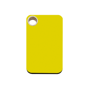 Placa para perro rectangular amarilla tamaño M