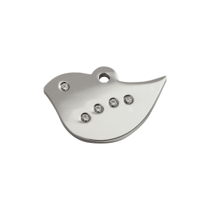 Placa para gato pequeña con diseño de pájaro y cristales Swarovski