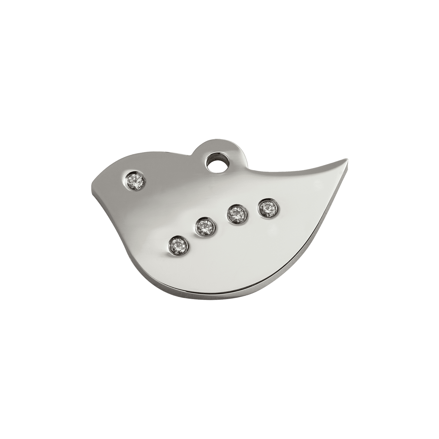 Vue avant - Médaille personnalisable Red Dingo Swarovski Diamantée pour chat - Oiseau - Talla S