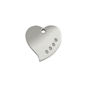 Placa para gato corazón pequeña con cristales Swarovski