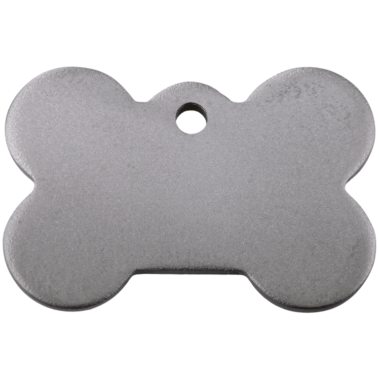 Vue avant - Médaille personnalisable Red Dingo Titane plat Os - Talla L pour chien