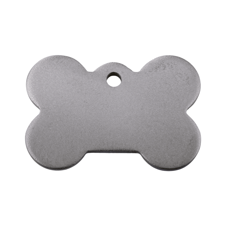 Vue avant - Médaille personnalisable Red Dingo Titane plat Os pour chien ou chat - Talla M - Réf. 0T-BN-ZZ-ME