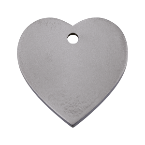 Placa para perro grande corazón en titanio plano