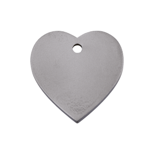Placa para perro mediana en titanio plano con motivo corazón