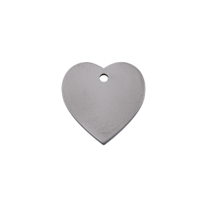 Placa para gato corazón en titanio plano pequeña