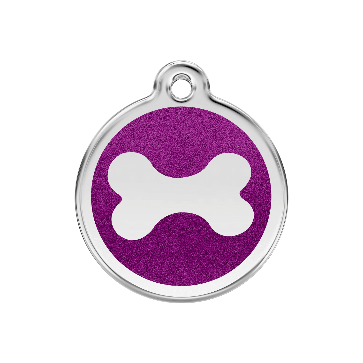 Vue avant - Médaille personnalisable Red Dingo Émail pailleté violet - Talla M 30.00mm