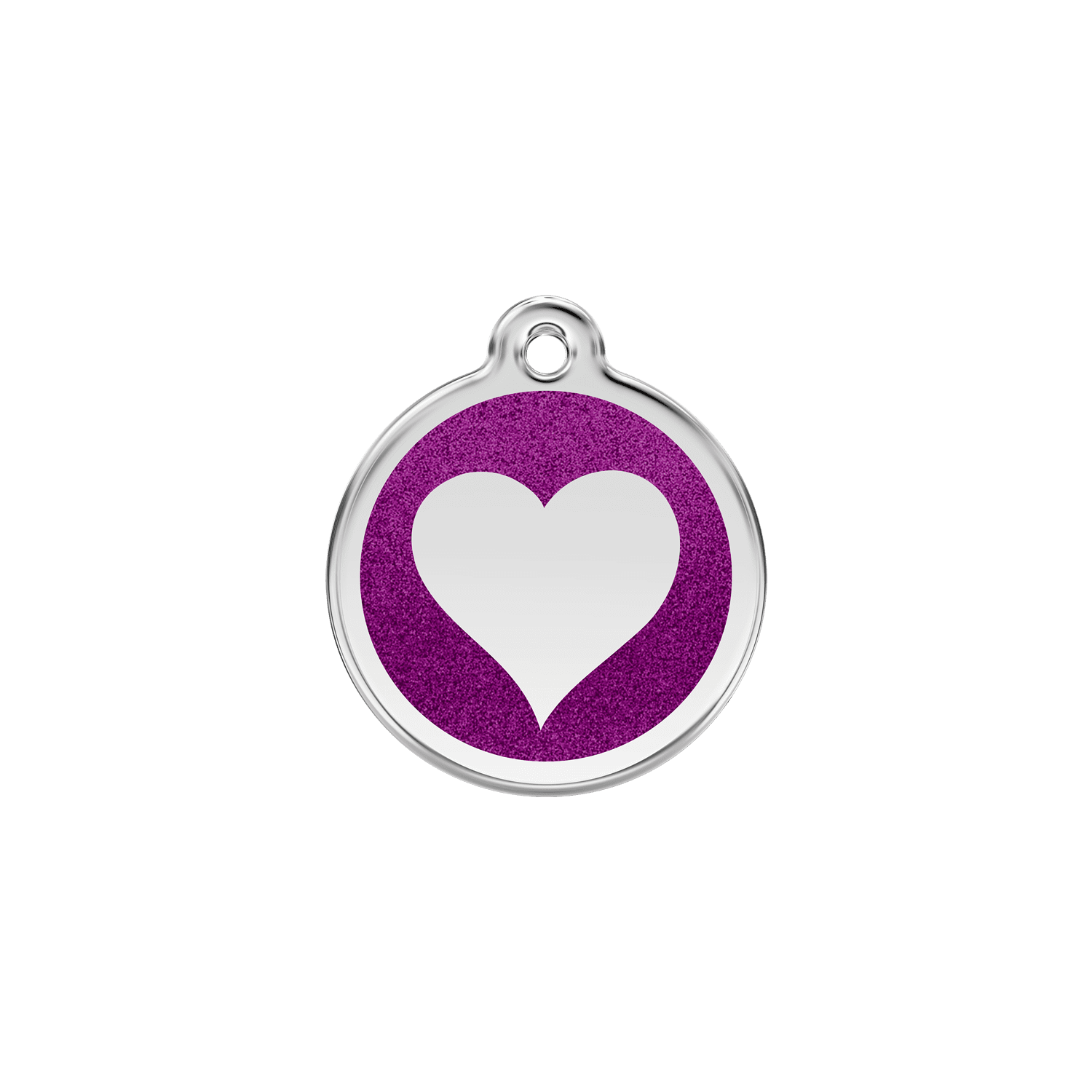 Vue avant - Médaille personnalisable Red Dingo Émail pailleté violet - Talla S pour chien/chat