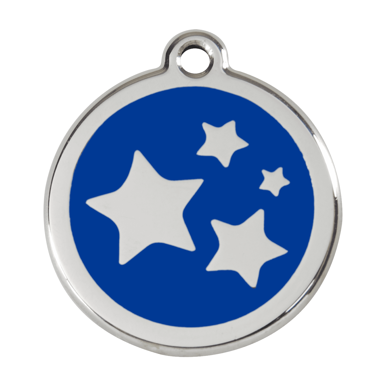 Vue avant - Médaille personnalisée émail et acier inoxydable étoile bleu foncé - Talla L - Red Dingo
