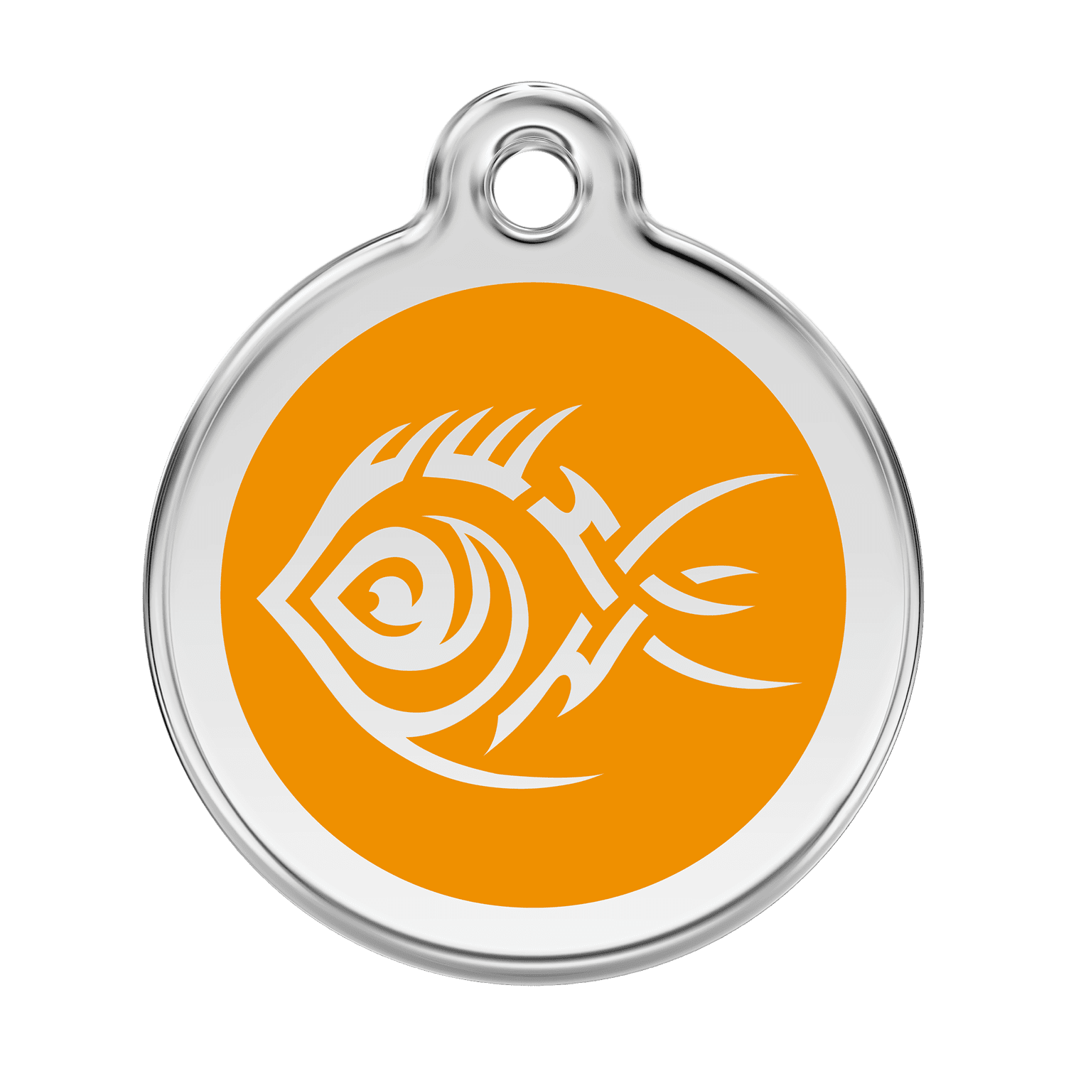 Vue avant - Médaille personnalisée pour chien Red Dingo Poisson tribal Orange - Talla L