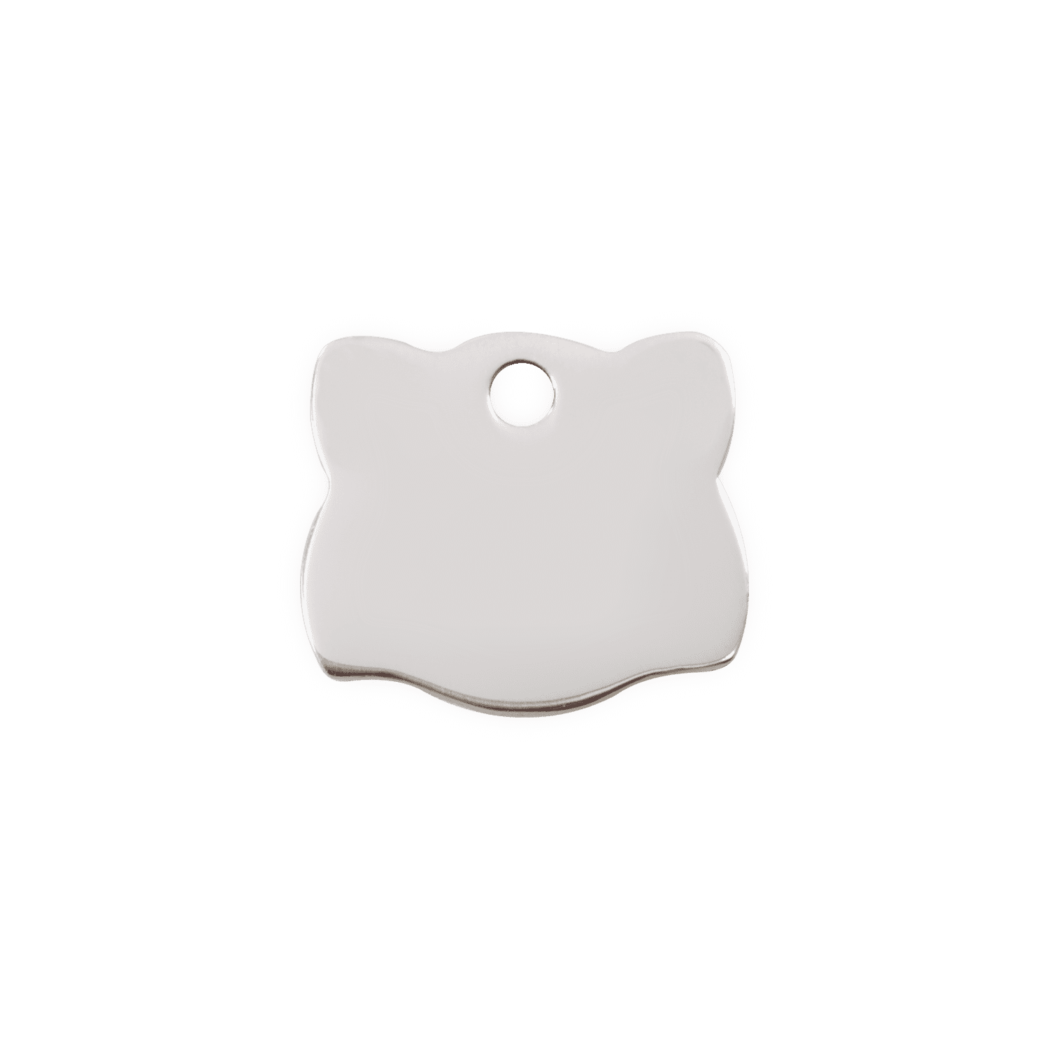 Vue arrière - Médaille personnalisée pour chat Red Dingo - Plat en acier inoxydable - Tête de chat - Talla S