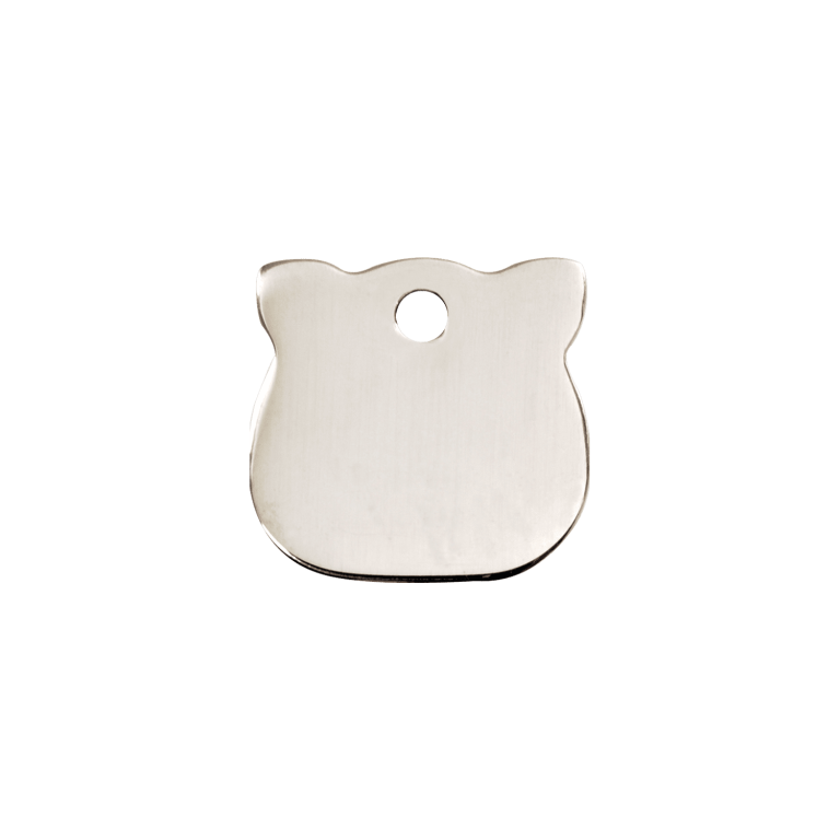 Vue arrière - Médaille personnalisée pour chat Red Dingo - Plat en acier inoxydable - Tête de chat - Talla S