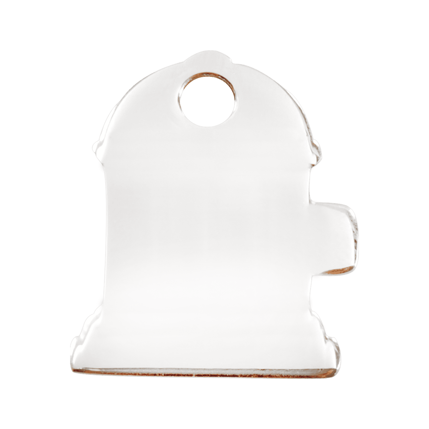 Vue arrière - Médaille personnalisée Red Dingo - Plat acier inoxydable - Bouche d'incendie - Talla S - Réf. 02-FH-ZZ-SM
