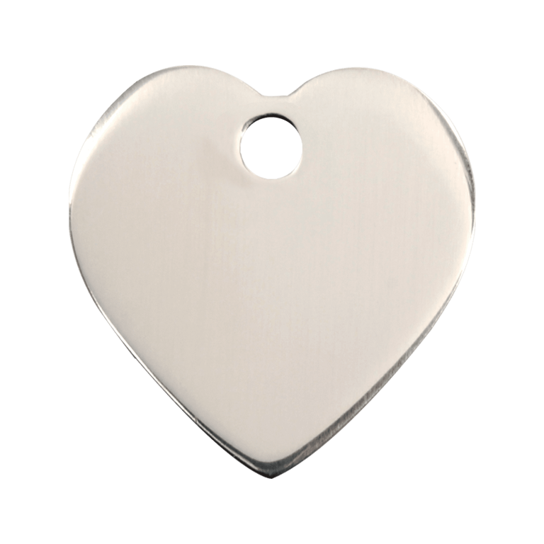 Vue arrière - Médaille personnalisable Red Dingo cœur acier inoxydable - Talla S - 02-HT-ZZ-SM