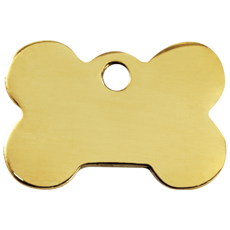 Vue arrière - Médaille personnalisable pour chien Red Dingo - Laiton plat Os - Talla M - 03-BN-ZZ-ME