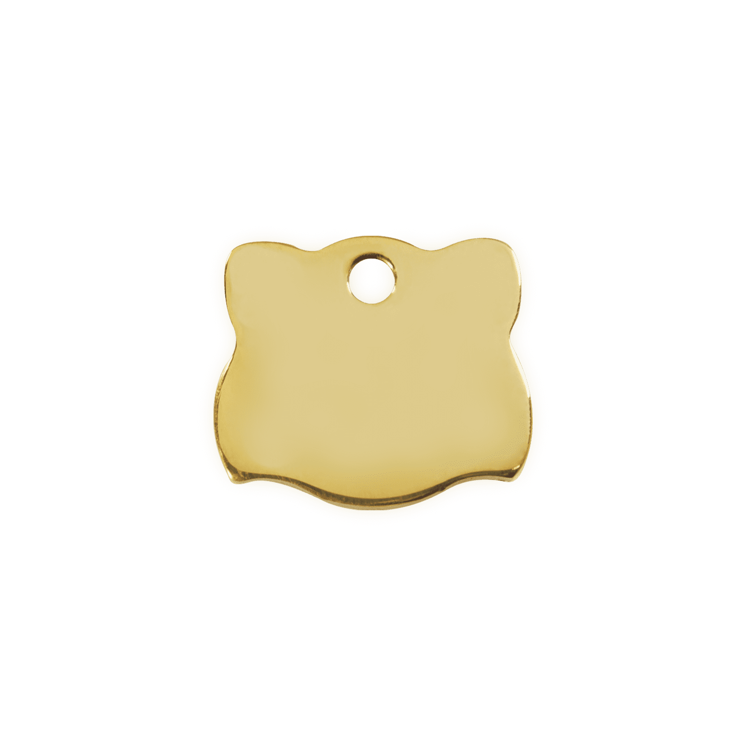 Vue arrière - Médaille personnalisée pour chat Red Dingo Laiton plat - Tête de chat - Talla S