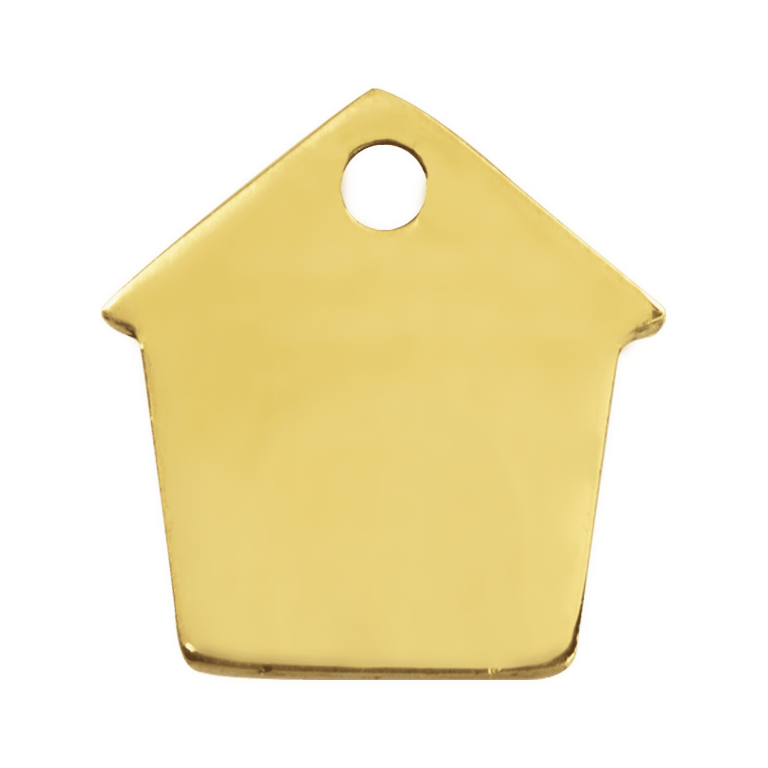 Vue arrière - Médaille personnalisée pour chien Red Dingo Laiton plat - Motif Niche - Talla M