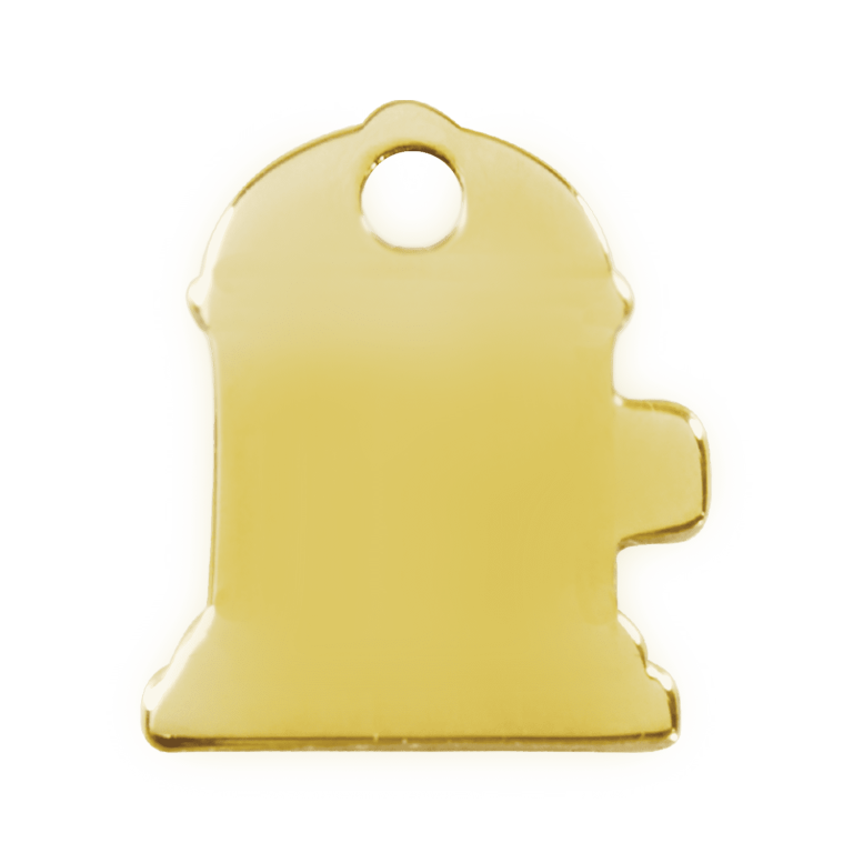 Vue arrière - Médaille personnalisable pour chien/chat Red Dingo - Laiton plat - Bouche d'incendie