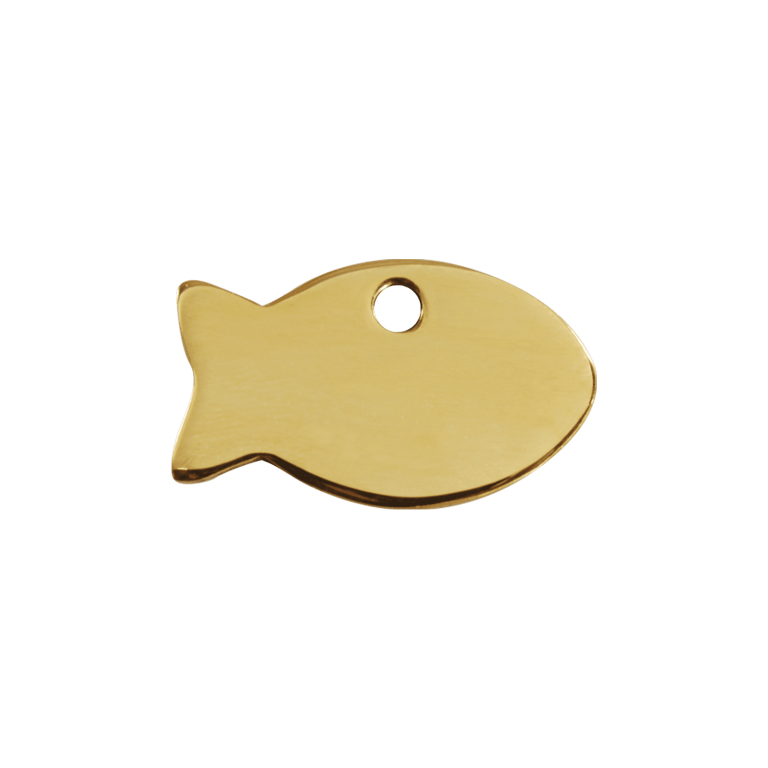 Vue arrière - Médaille personnalisable Red Dingo Laiton plat motif poisson - Talla S - 03-FI-ZZ-SM