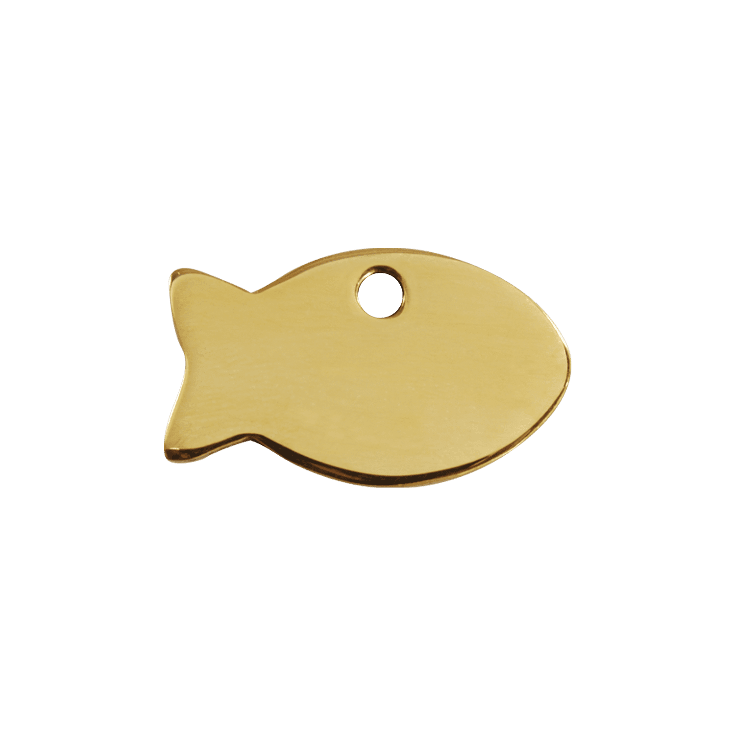 Vue arrière - Médaille personnalisable Red Dingo Laiton plat motif poisson - Talla S - 03-FI-ZZ-SM