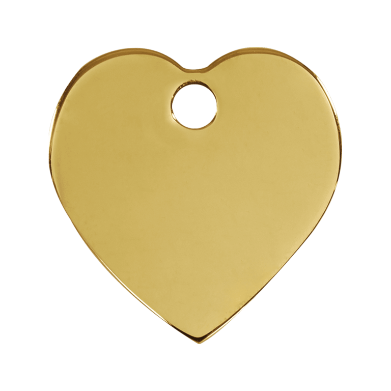 Vue arrière - Médaille personnalisable pour chien Red Dingo cœur laiton plat - Talla M - Réf : 03-HT-ZZ-ME